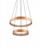 Lampa wisząca LED podwójny okrąg drewniana klasyczna nowoczesna ściemnialna LYNWOOD 355039130 Trio 